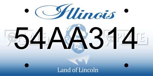 54AA314 Illinois License Plate