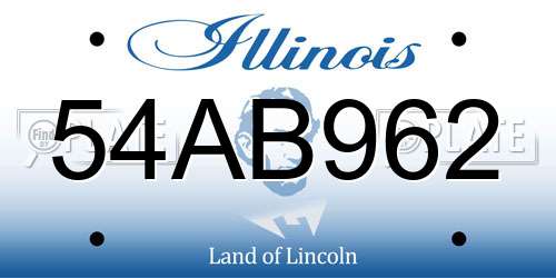 54AB962 Illinois License Plate