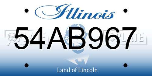 54AB967 Illinois License Plate