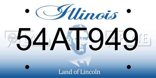 54AT949 Illinois License Plate
