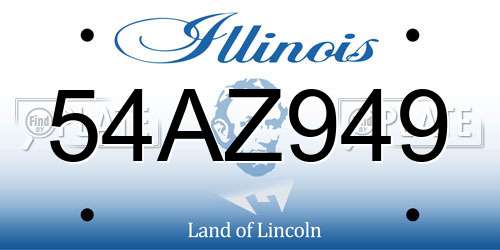 54AZ949 Illinois License Plate