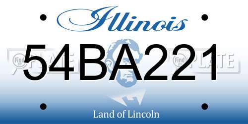 54BA221 Illinois License Plate