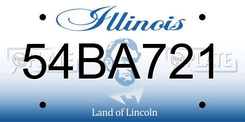54BA721 Illinois License Plate