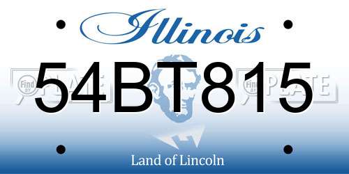 54BT815 Illinois License Plate
