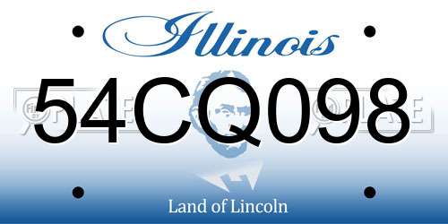 54CQ098 Illinois License Plate