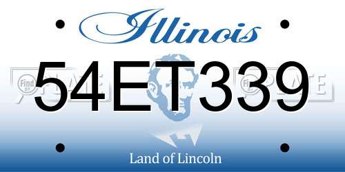 54ET339 Illinois License Plate