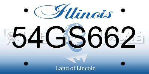 54GS662 Illinois License Plate
