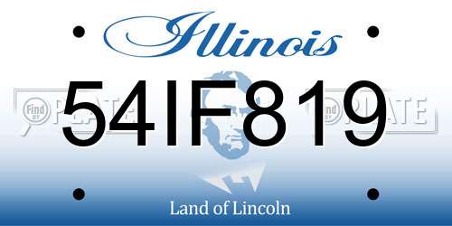 54IF819 Illinois License Plate