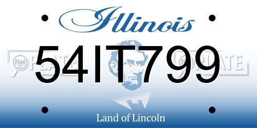 54IT799 Illinois License Plate