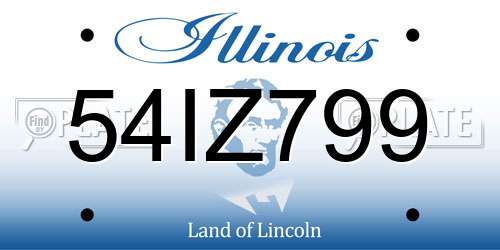 54IZ799 Illinois License Plate