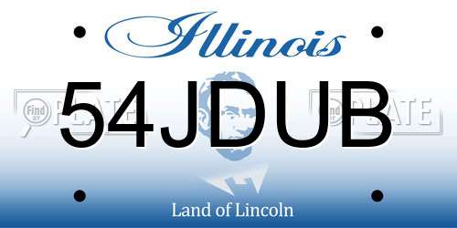 54JDUB Illinois License Plate
