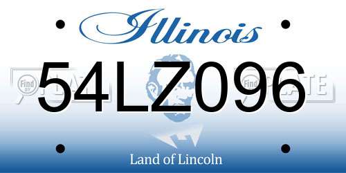54LZ096 Illinois License Plate