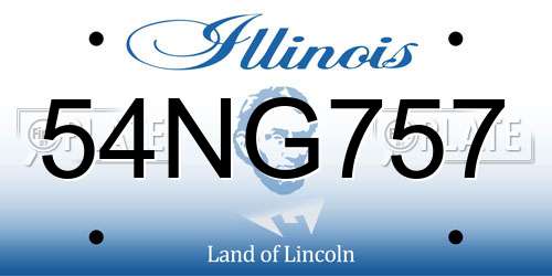 54NG757 Illinois License Plate