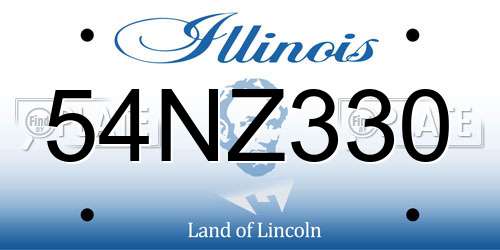 54NZ330 Illinois License Plate