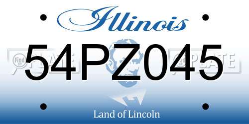 54PZ045 Illinois License Plate