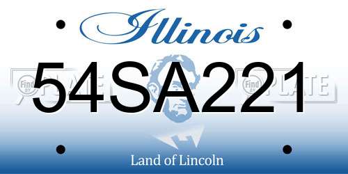 54SA221 Illinois License Plate