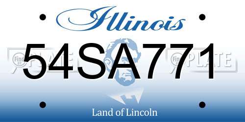 54SA771 Illinois License Plate