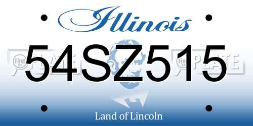 54SZ515 Illinois License Plate