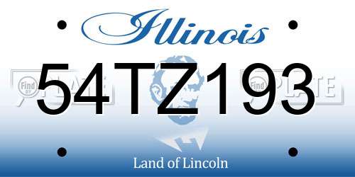 54TZ193 Illinois License Plate