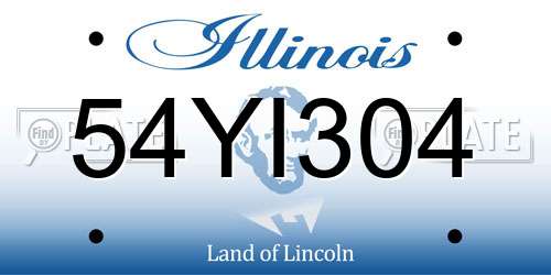 54YI304 Illinois License Plate