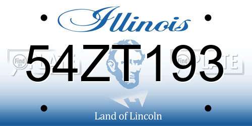 54ZT193 Illinois License Plate