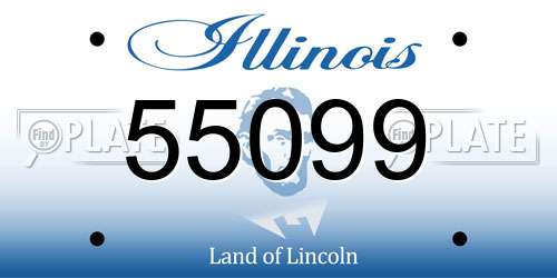 55099 Illinois License Plate