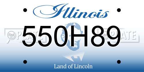 550H89 Illinois License Plate