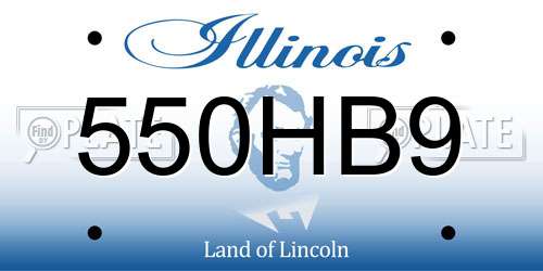 550HB9 Illinois License Plate
