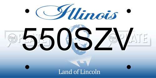 550SZV Illinois License Plate