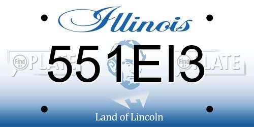 551EI3 Illinois License Plate