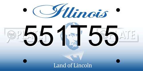 551T55 Illinois License Plate