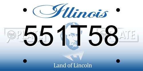 551T58 Illinois License Plate