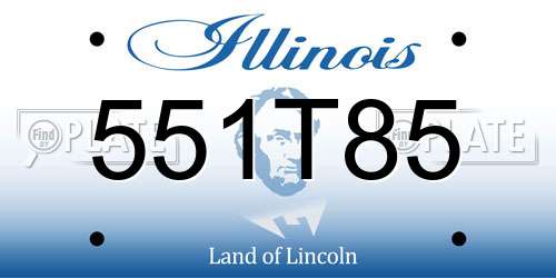 551T85 Illinois License Plate