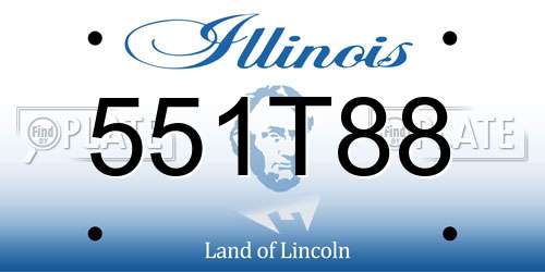551T88 Illinois License Plate