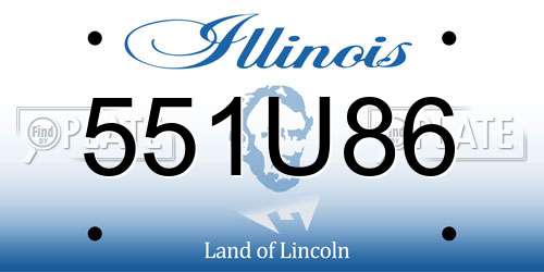 551U86 Illinois License Plate