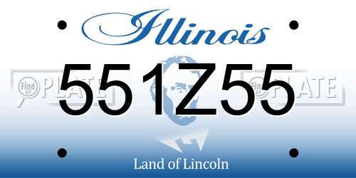 551Z55 Illinois License Plate