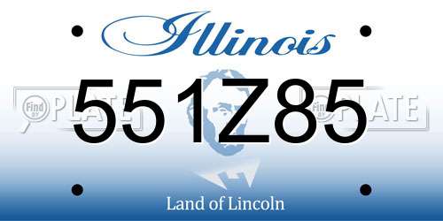 551Z85 Illinois License Plate