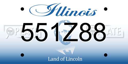 551Z88 Illinois License Plate