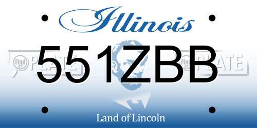 551ZBB Illinois License Plate