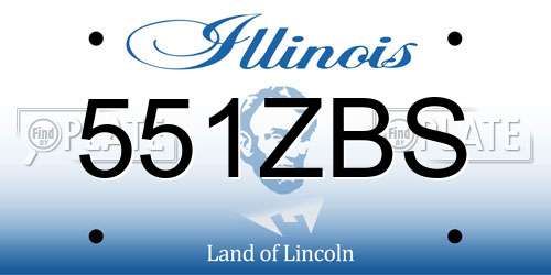 551ZBS Illinois License Plate