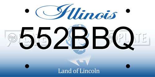552BBQ Illinois License Plate