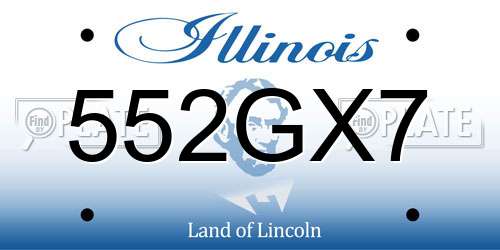552GX7 Illinois License Plate