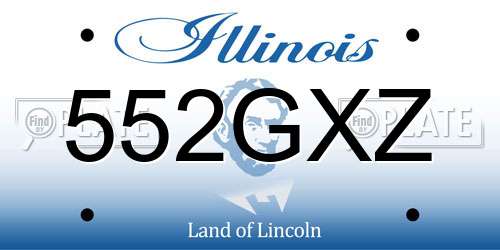 552GXZ Illinois License Plate