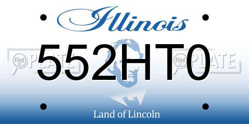 552HT0 Illinois License Plate