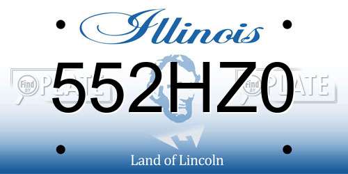 552HZ0 Illinois License Plate