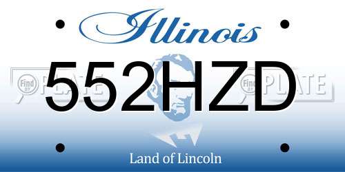 552HZD Illinois License Plate