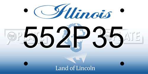 552P35 Illinois License Plate