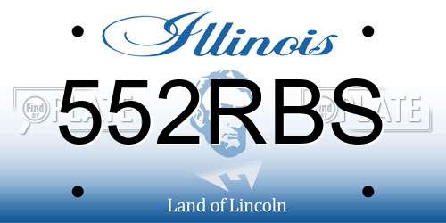 552RBS Illinois License Plate