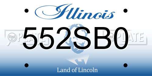 552SB0 Illinois License Plate