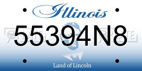 55394N8 Illinois License Plate